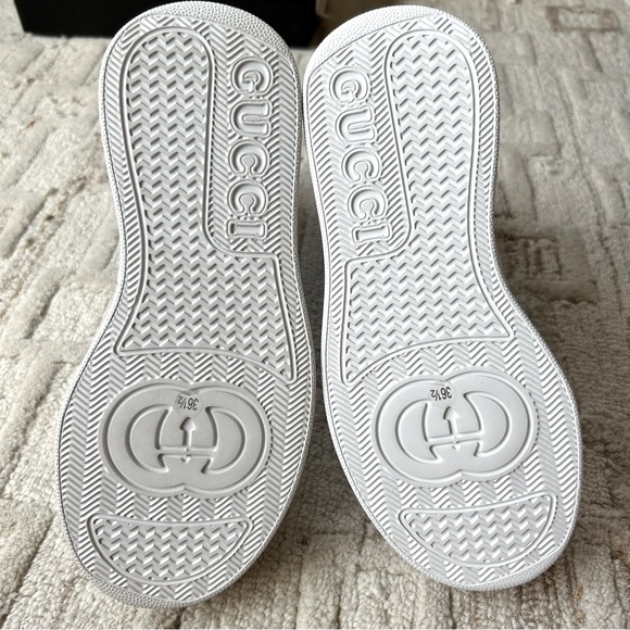 NIB Authentic Dali Soft Leather Technical Jersey Knit GG Monogram Booties 36.5 - Picture 6 of 8